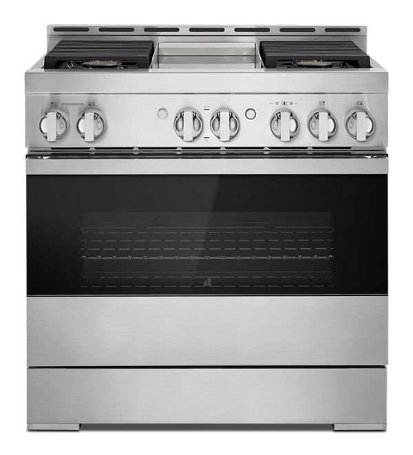 36" NOIR™ Gas Professional-Style Range with Chrome-Infused Griddle
