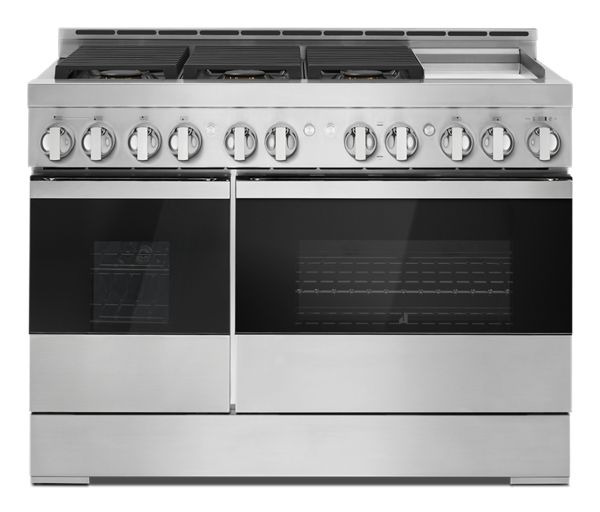 48" NOIR™ Gas Professional-Style Range with Chrome-Infused Griddle