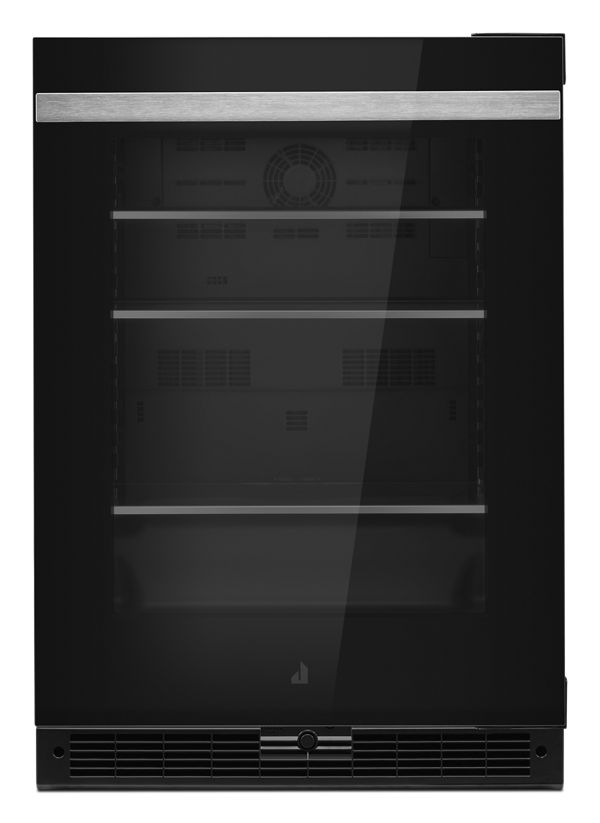24" NOIR™ Under Counter Glass Door Refrigerator, Right Swing