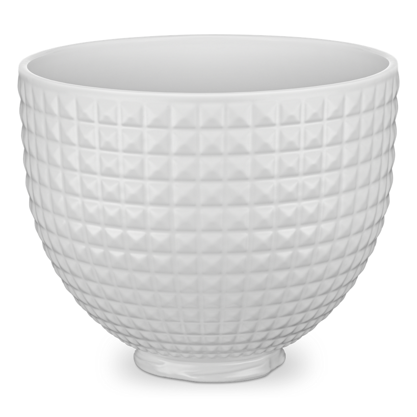 KitchenAid 5-Quart White Gardenia Patterned Ceramic Bowl | Fits 4.5-Quart &  5-Quart KitchenAid Tilt-Head Stand Mixers