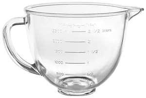 KITCHENAID 5 QUART MIXER BOWL GLASS 12 CUPS - 96 OZ - WITH LID