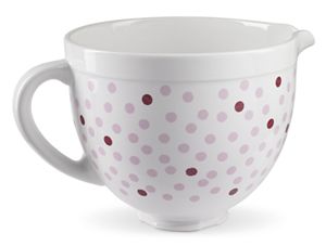 KitchenAid KSMCB5NPD Ceramic Mixing Bowl for 5-qt KitchenAid Stand Mixers,  Pink Polka Dot