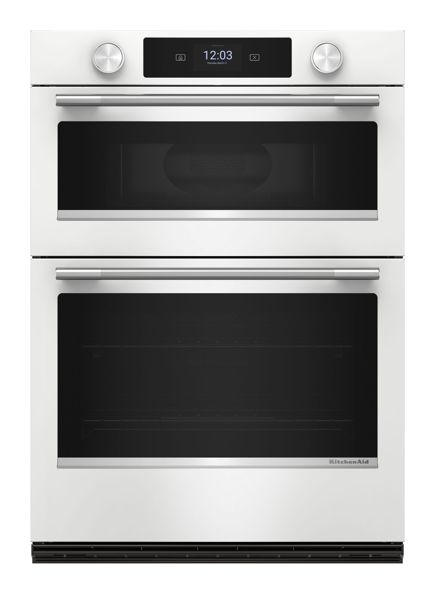 KitchenAid Smart Combo Wall Oven w/ Assisted Cooking Modes in White KOEC730SWH