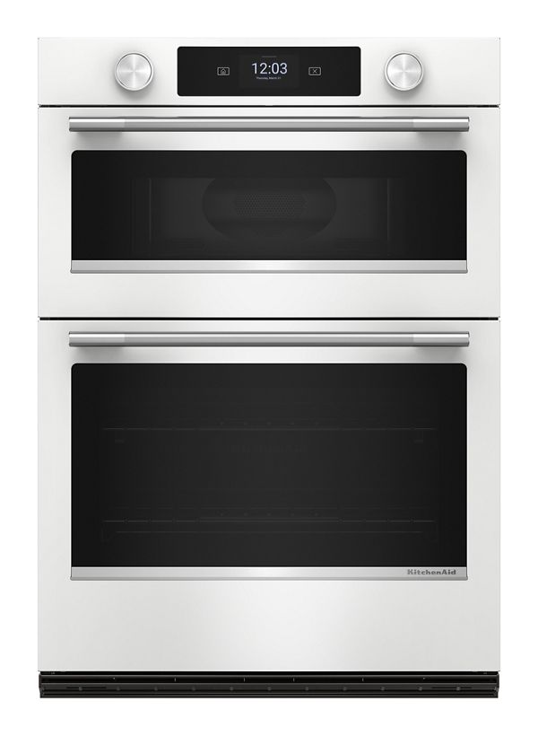 30-inch Smart Electric Combo Wall Oven with Assisted Cooking Modes - White