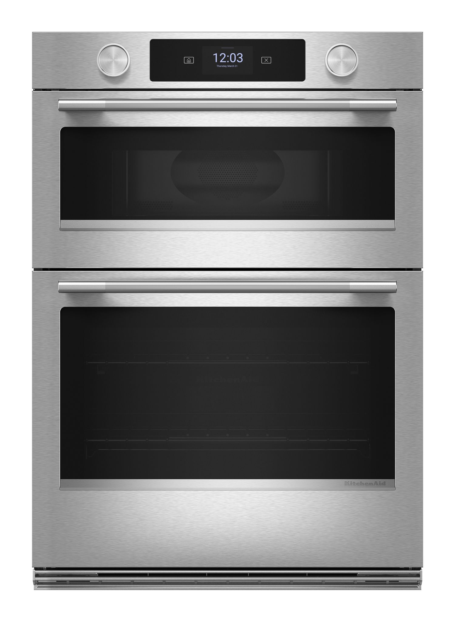 KitchenAid 30 in. Smart Electric Combo Wall Oven w/ Intelligent Cooking Camera - Printshield Finish in Steel KOEC930SPS