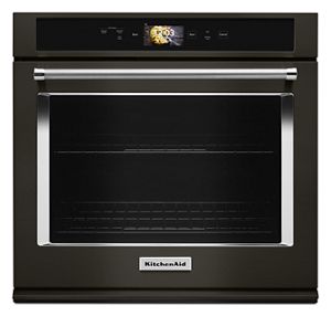 KitchenAid Smart Oven+ 30 Single Oven with Powered Attachments and PrintShield Finish Black Stainless Steel