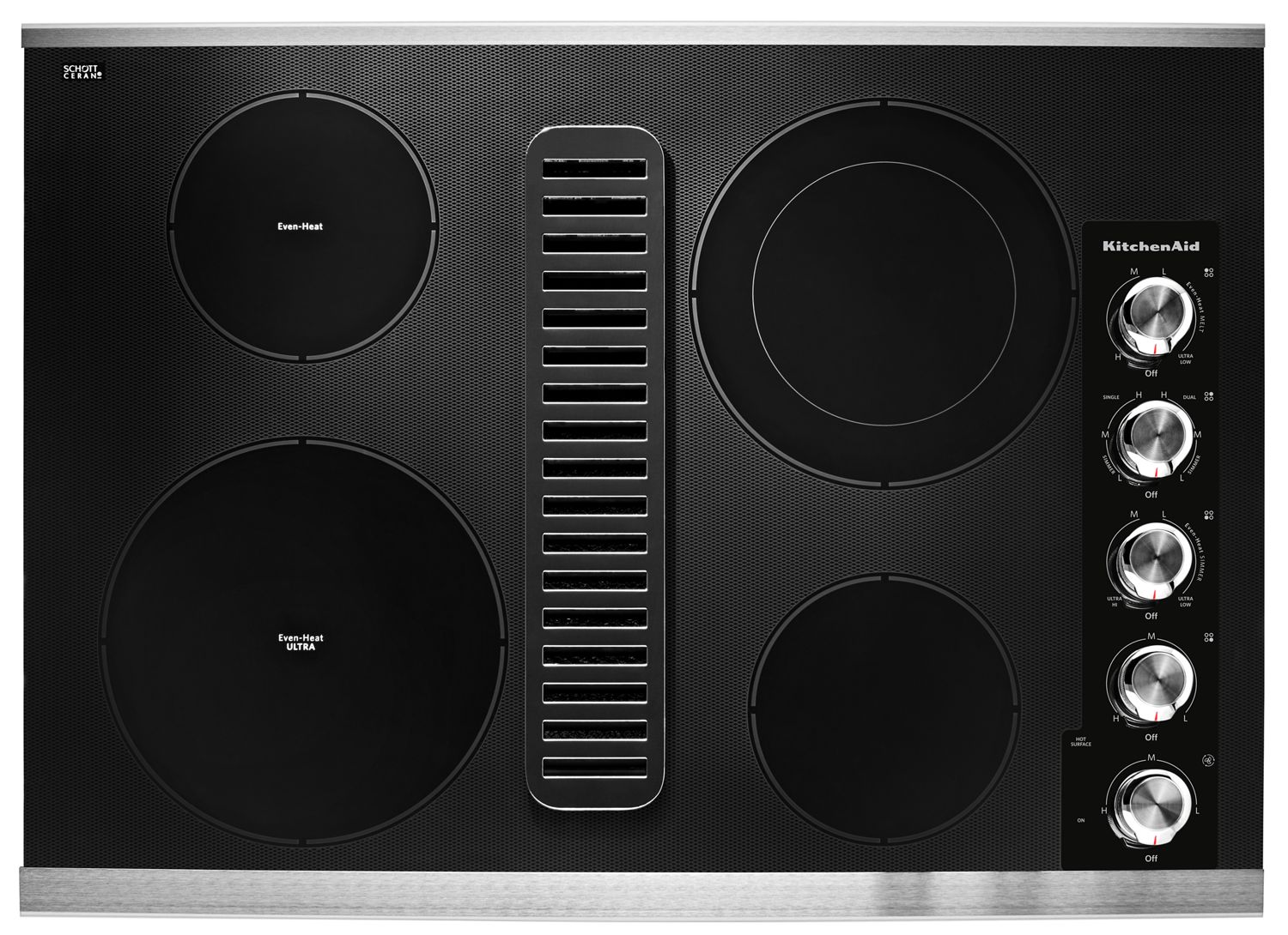 KitchenAid 30" Electric Downdraft Cooktop w/ 4 Elements in Steel KCED600GSS