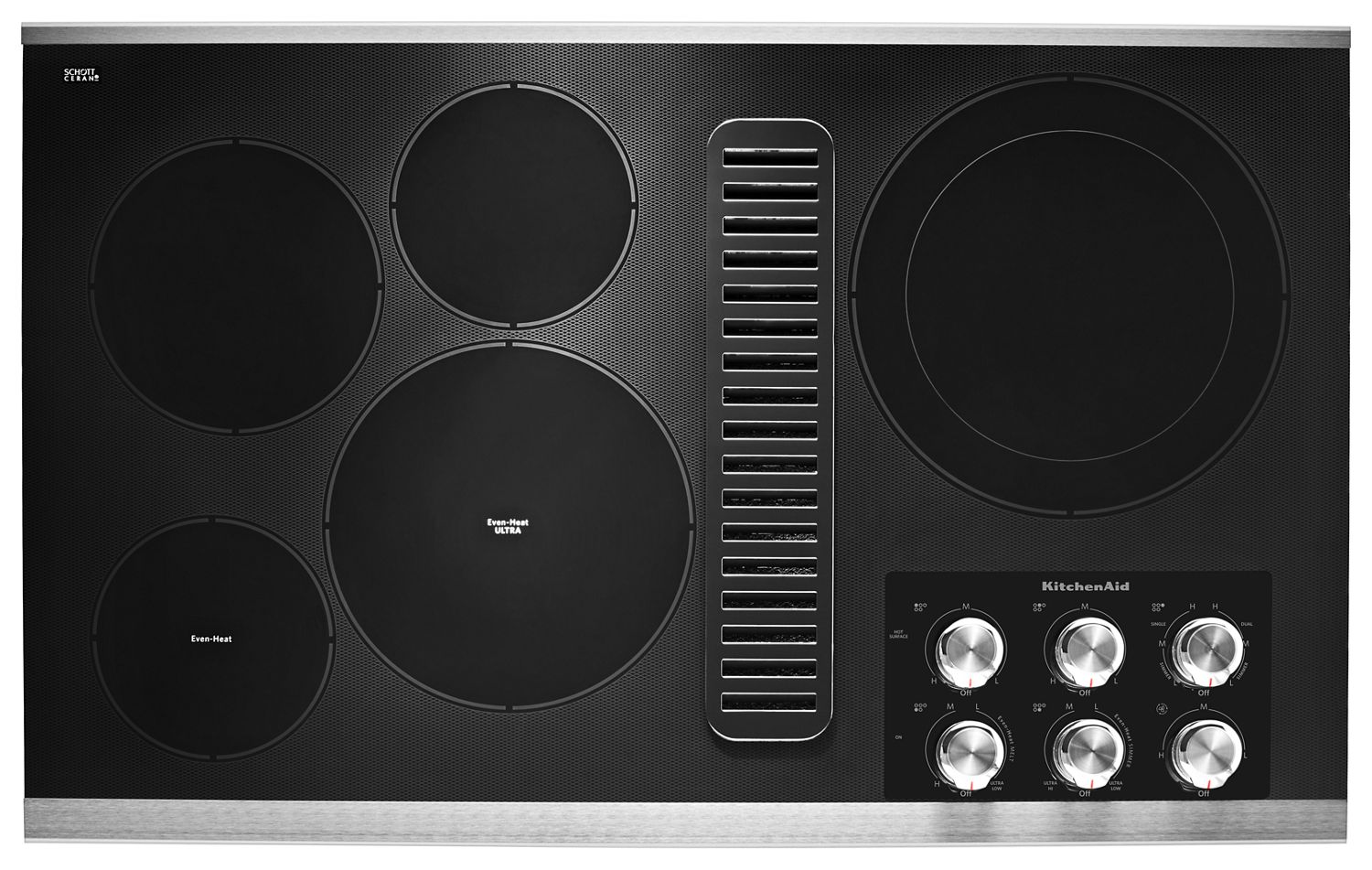 KitchenAid 36" Electric Downdraft Cooktop w/ 5 Elements in Steel KCED606GSS