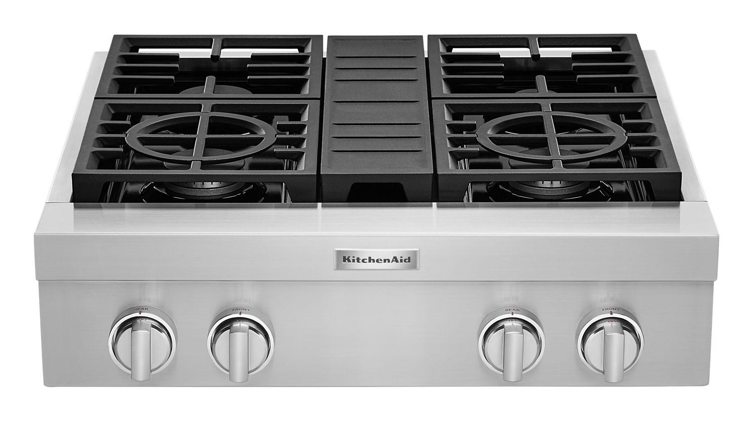 KitchenAid 30'' 4-Burner Commercial-Style Gas Rangetop in Steel KCGC500JSS