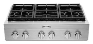 36 Inch Professional Drop-In Gas Cooktop with Six Burners in