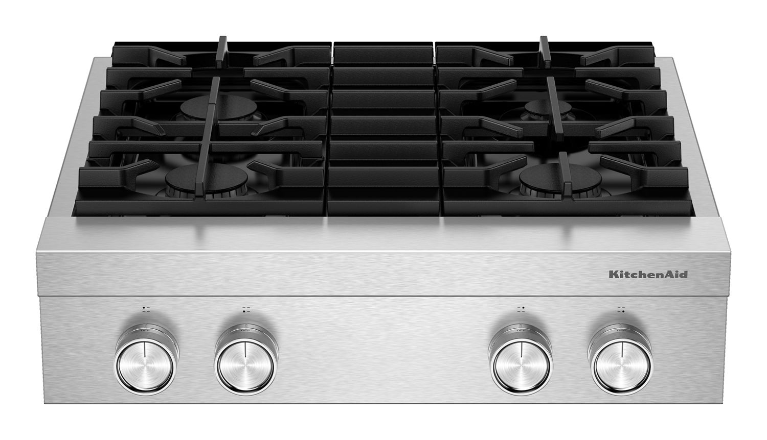 KitchenAid 30'' 4-Burner Commercial-Style Gas Rangetop in Steel KCGK930TSS