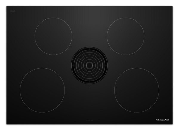 KitchenAid 30" Downdraft Induction Cooktop w/ 4 Cooking Zones in Black KCID930SBL