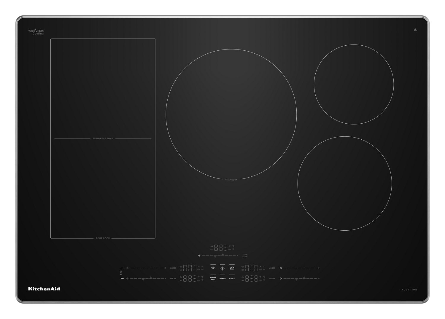 KitchenAid 30" Temp Cook Induction Cooktop w/ 5 Cooking Zones in Stainless Steel Trim KCIT730SSS