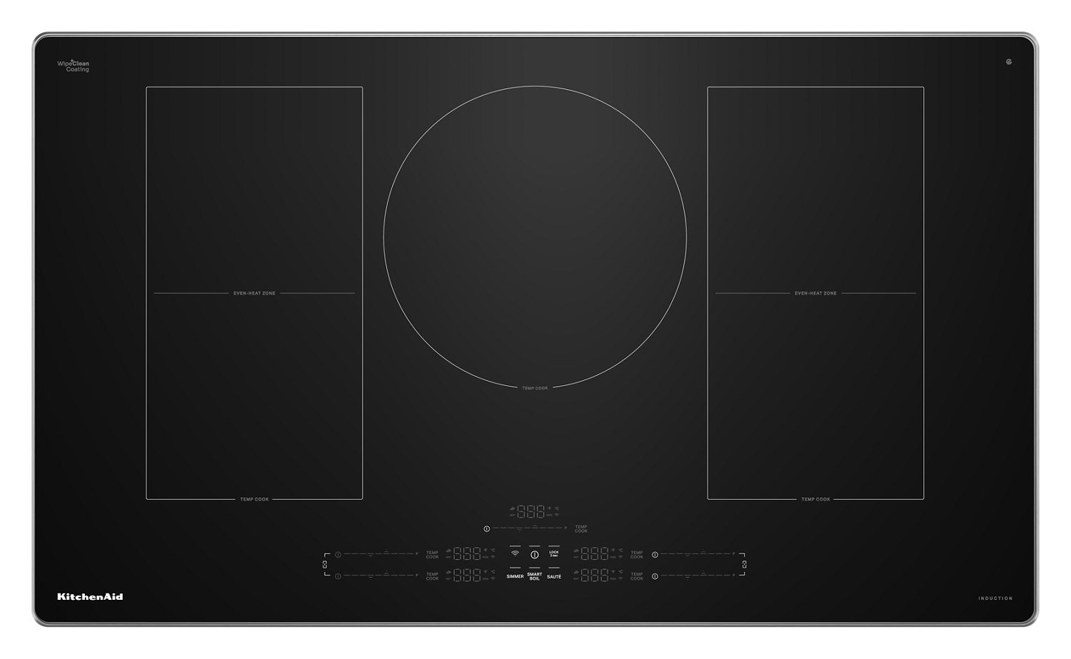 KitchenAid 36" Temp Cook Induction Cooktop w/ 5 Cooking Zones in Stainless Steel Trim KCIT736SSS