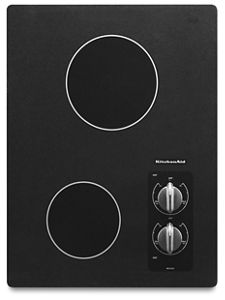 15 Electric Cooktop with 2 Radiant Elements Black KECC056RBL