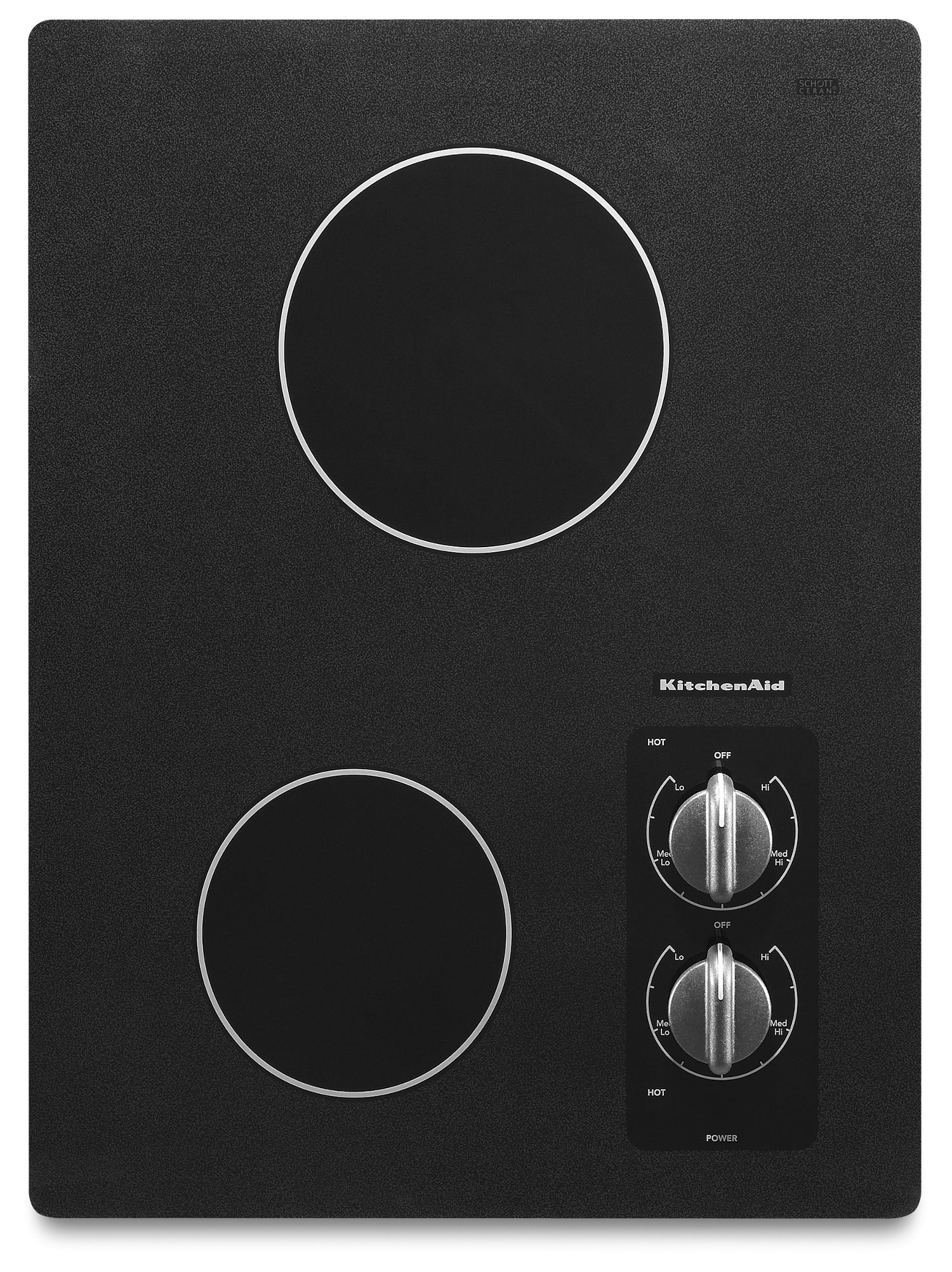 KitchenAid 15" Electric Cooktop w/ 2 Radiant Elements in Black KECC056RBL