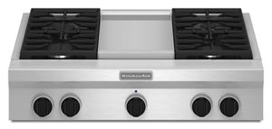 KitchenAid - KGCU463VSS - 36-Inch 4 Burner with Griddle, Gas