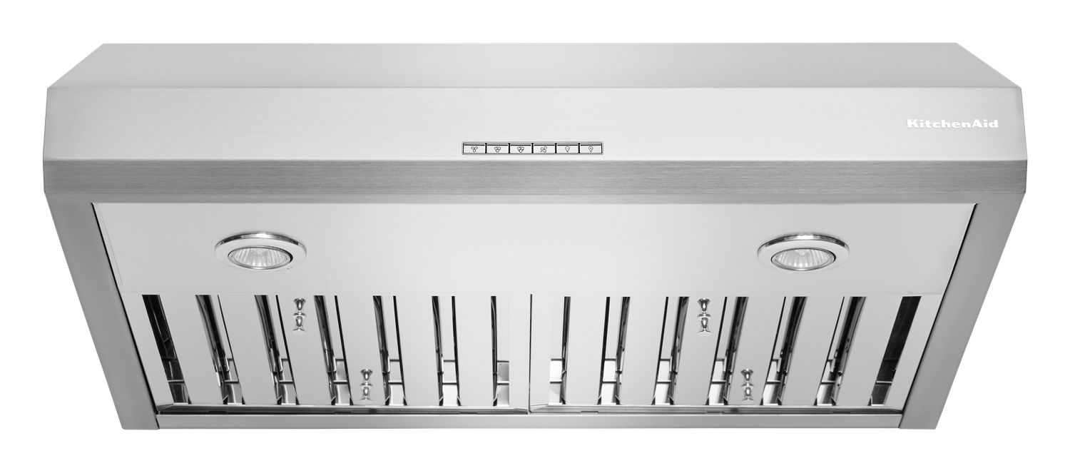 KitchenAid 30" 585 Cfm Motor Class Commercial-Style Under-Cabinet Range Hood System in Steel KVUC600KSS
