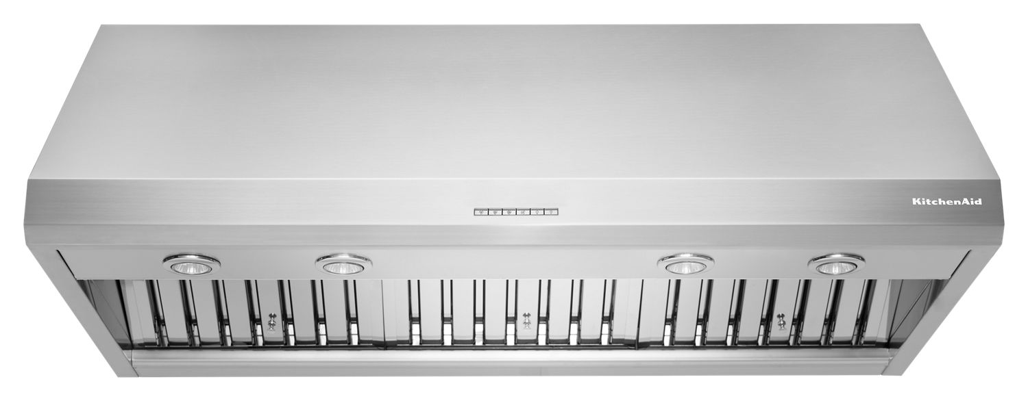 KitchenAid 48'' 585 Or 1170 Cfm Motor Class Commercial-Style Wall-Mount Canopy Range Hood in Steel KVWC908KSS
