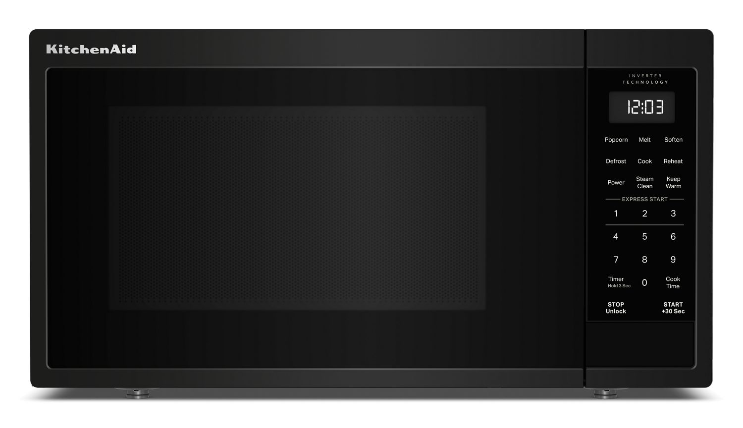 KitchenAid 1.1 Cu Ft Countertop Microwave w/ Inverter Technology in Black KMCS2020TBL
