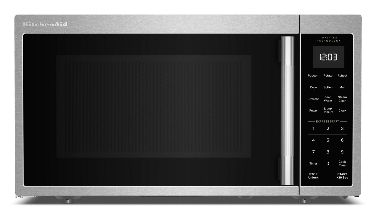 KitchenAid 1.3 Cu Ft Countertop Microwave w/ Inverter Technology in Steel KMCS3022TPS