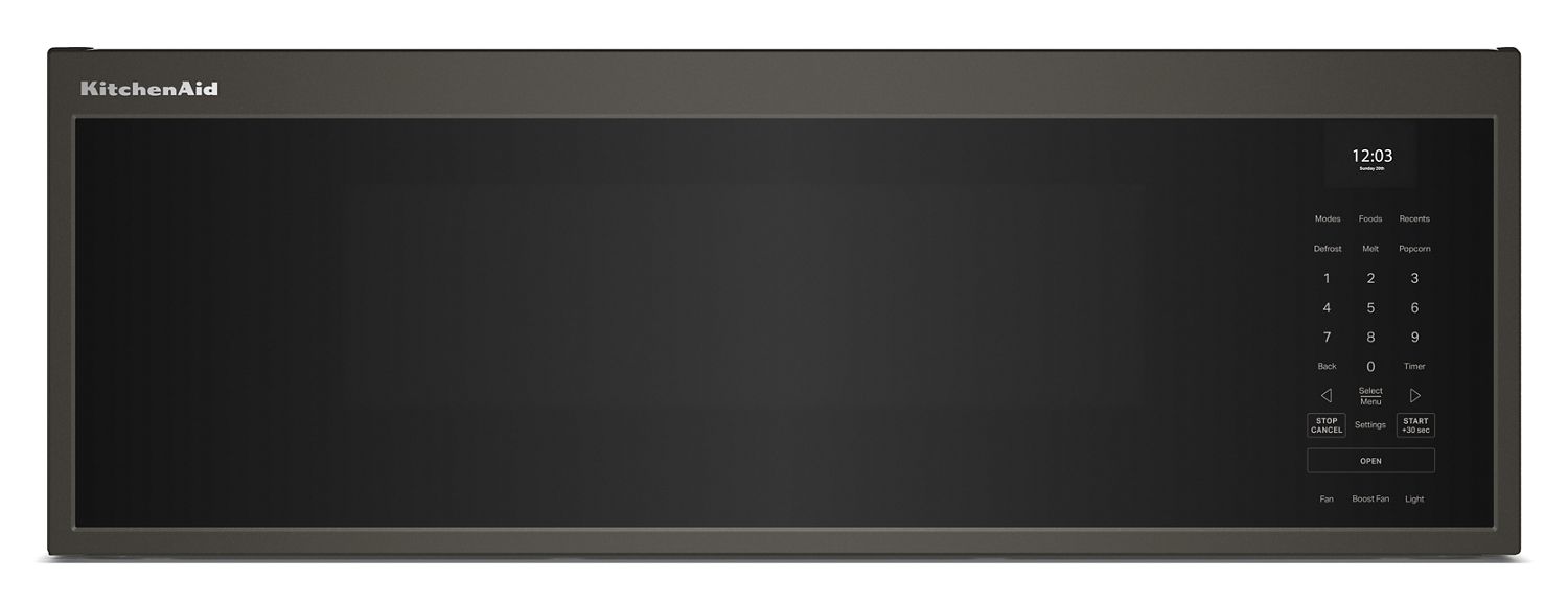 KitchenAid Smart Low Profile Microwave Hood Combination w/ Dual Fan Ventilation in Black Ore KMML550RBE