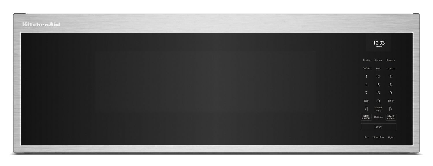 KitchenAid Smart Low Profile Microwave Hood Combination w/ Dual Fan Ventilation in Steel KMML550RPS