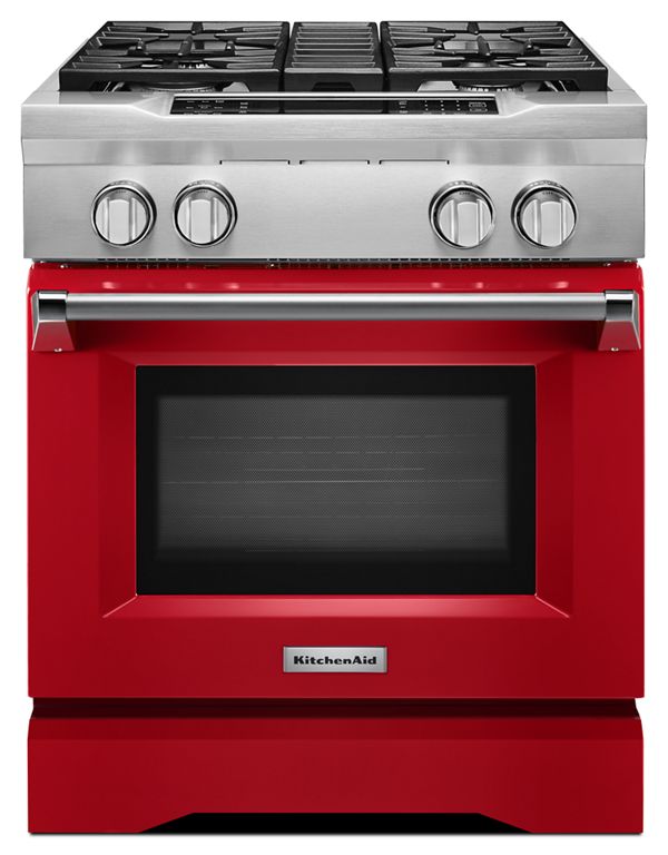 KitchenAid&reg; 30'' 4-Burner Dual Fuel Freestanding Range, Commercial-Style