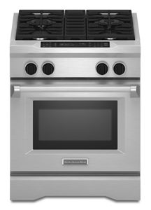 Stainless Steel 30 Inch 4 Burner Dual Fuel Freestanding Range