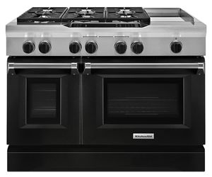 48'' 6-Burner with Griddle, Dual Fuel Freestanding Range, Commercial-Style