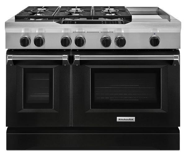 KitchenAid&reg; 48'' 6-Burner with Griddle, Dual Fuel Freestanding Range, Commercial-Style