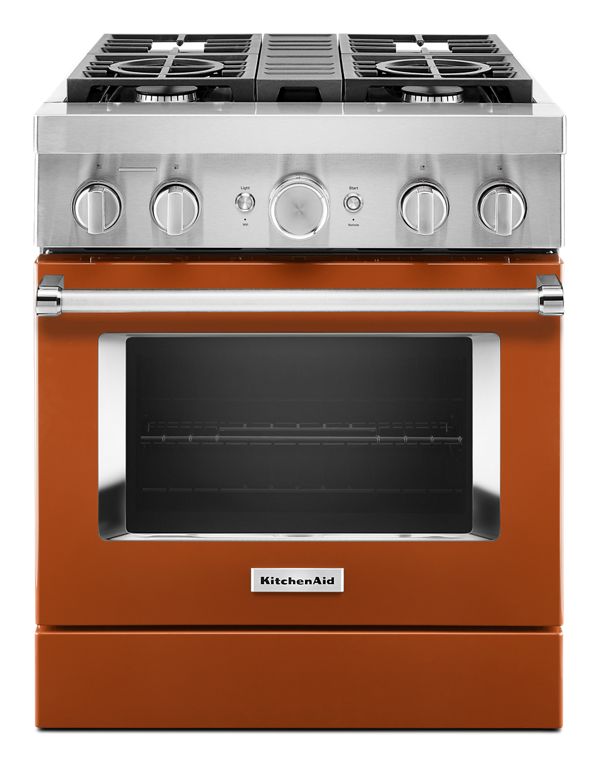 KitchenAid&reg; 30'' Smart Commercial-Style Dual Fuel Range with 4 Burners