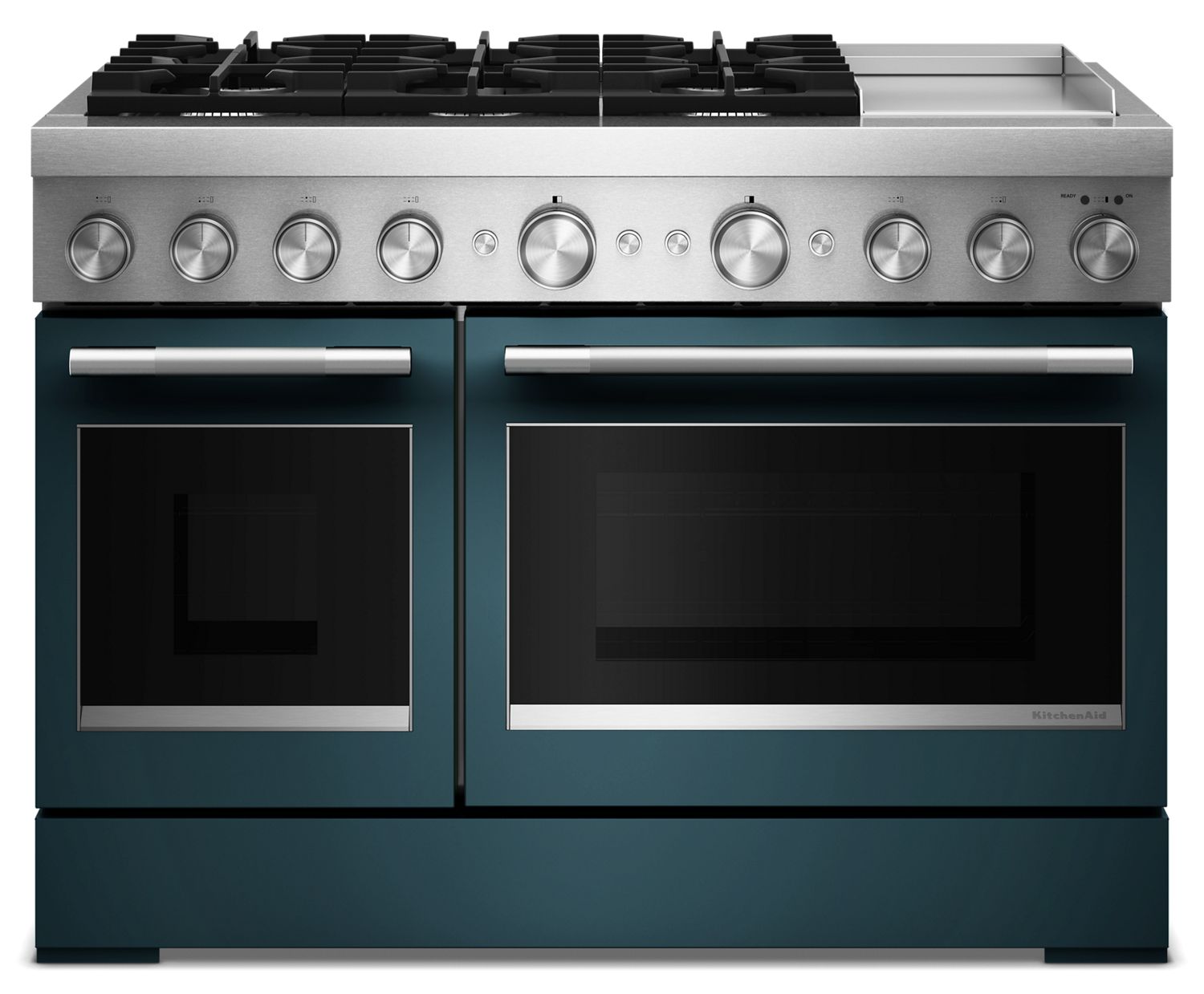 KitchenAid 48 in. 6 Burner Commercial-Style Dual Fuel Range w/ Griddle in Green KFDD948SAG