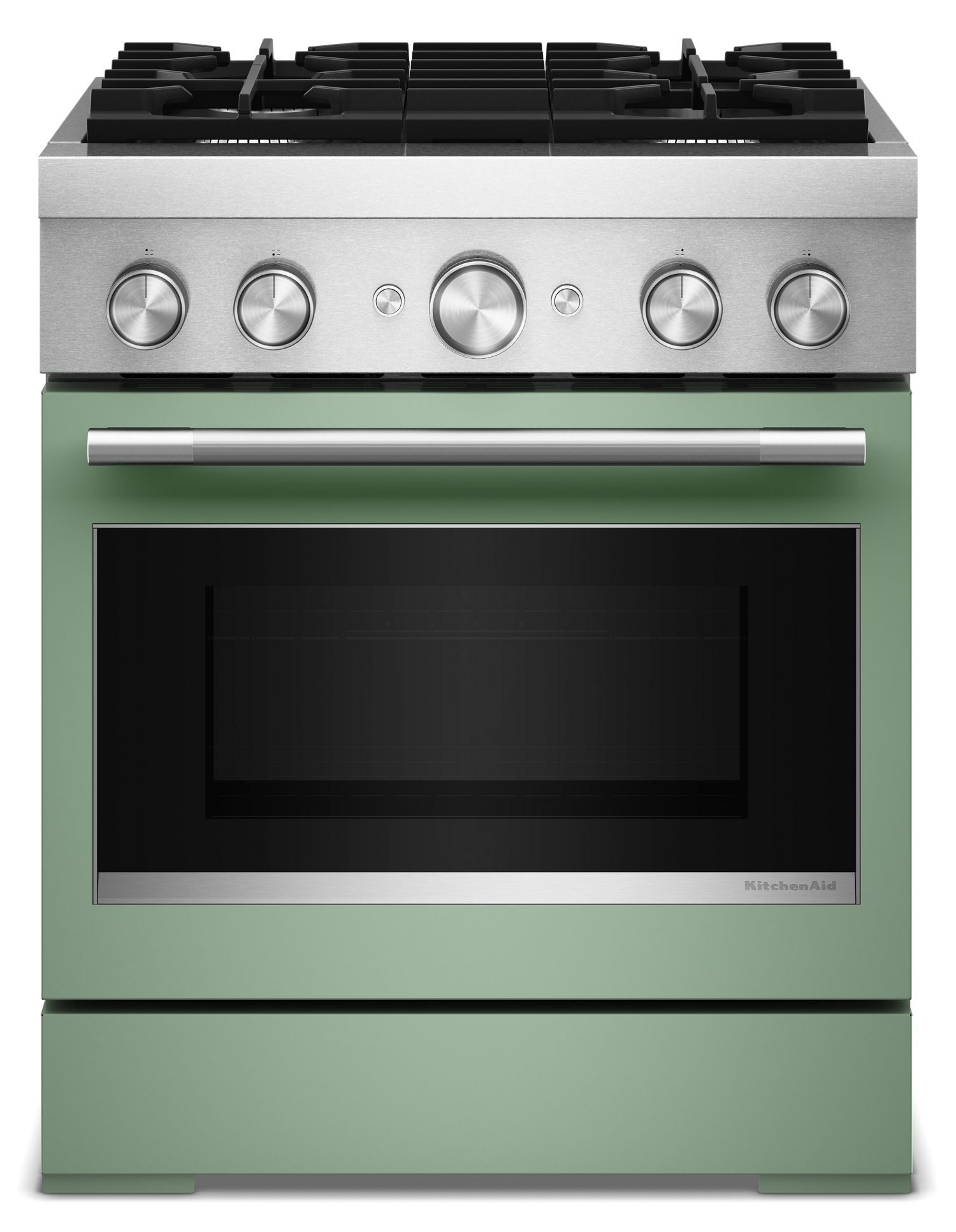 KitchenAid 30 in. 4 Burner Commercial-Style Dual Fuel Range w/ No Preheat Air Fry Mode in Cardamom KFDS930SDC