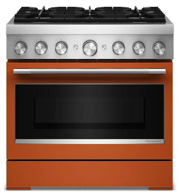 36-Inch 6 Burner Commercial-Style Dual Fuel Range with No Preheat Air Fry Mode