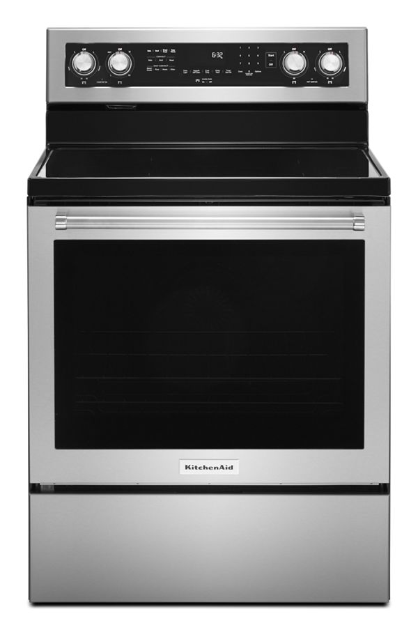 KitchenAid&reg; 30-Inch 5 Element Electric Convection Range with PrintShield&trade; Finish