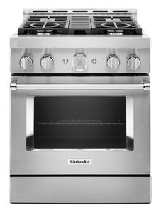 KitchenAid® 30 inch Smart Commercial-Style Gas Range with 4 Burnerss