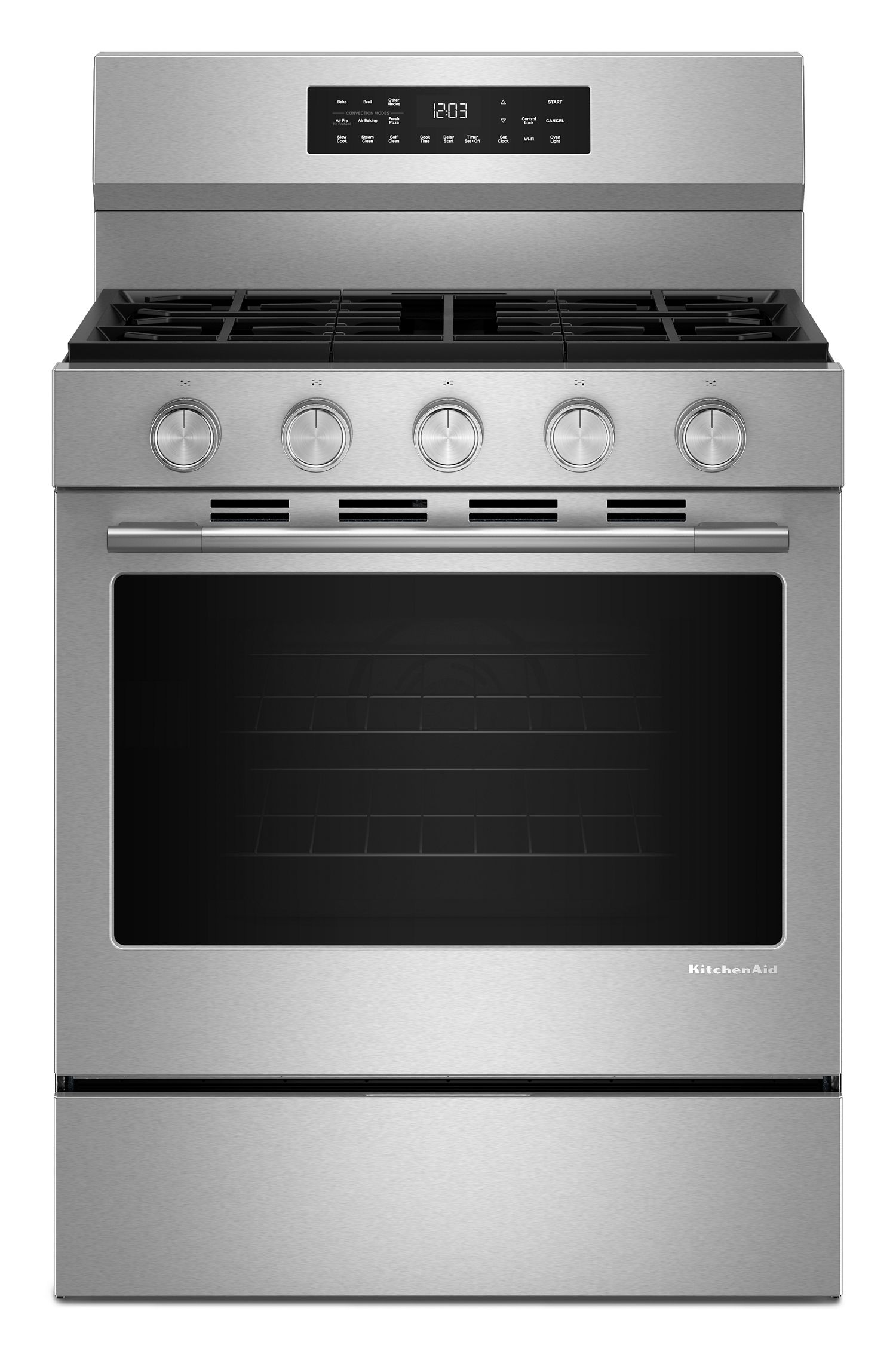 KitchenAid 5.0 Cu. Ft. Smart Freestanding Gas Range w/ Convection Cooking Modes in Stainless Finish KFGS330TPS