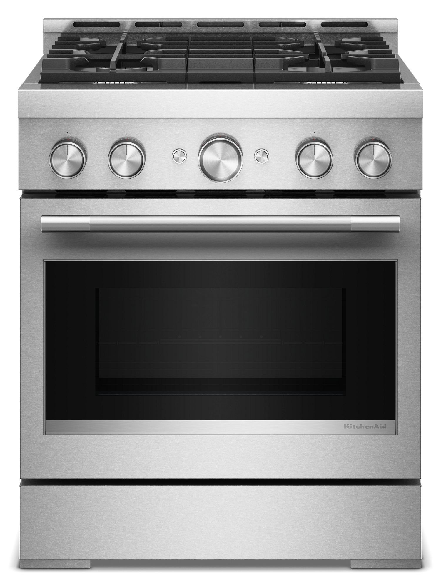 KitchenAid 30 in. 4 Burner Commercial-Style Gas Range w/ No Preheat Air Fry Mode in Steel KFGS930SSS