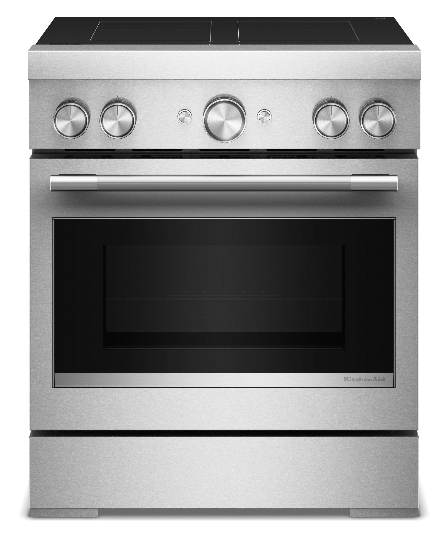 KitchenAid 30 in. 4-Element Induction Freestanding Commercial-Style Range w/ Air Fry in Steel KFIS930SSS