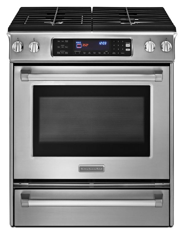 KitchenAid® 30-Inch 4-Burner Gas Slide-In Range, Pro Line® Series