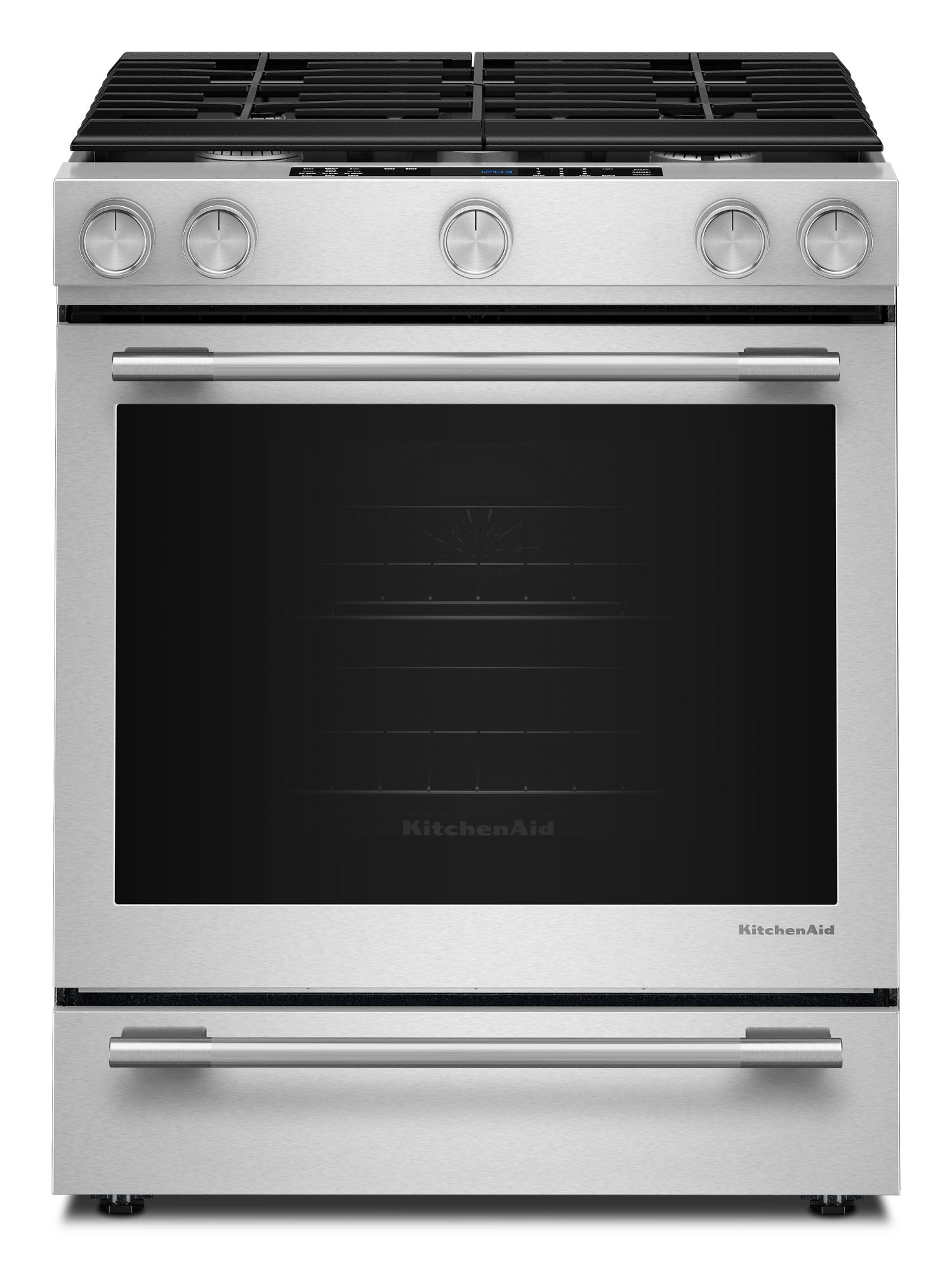 KitchenAid 30 in. 5-Burner Dual Fuel Convection Slide-In Range w/ Baking Drawer in Stainless Finish KSDS730TPS