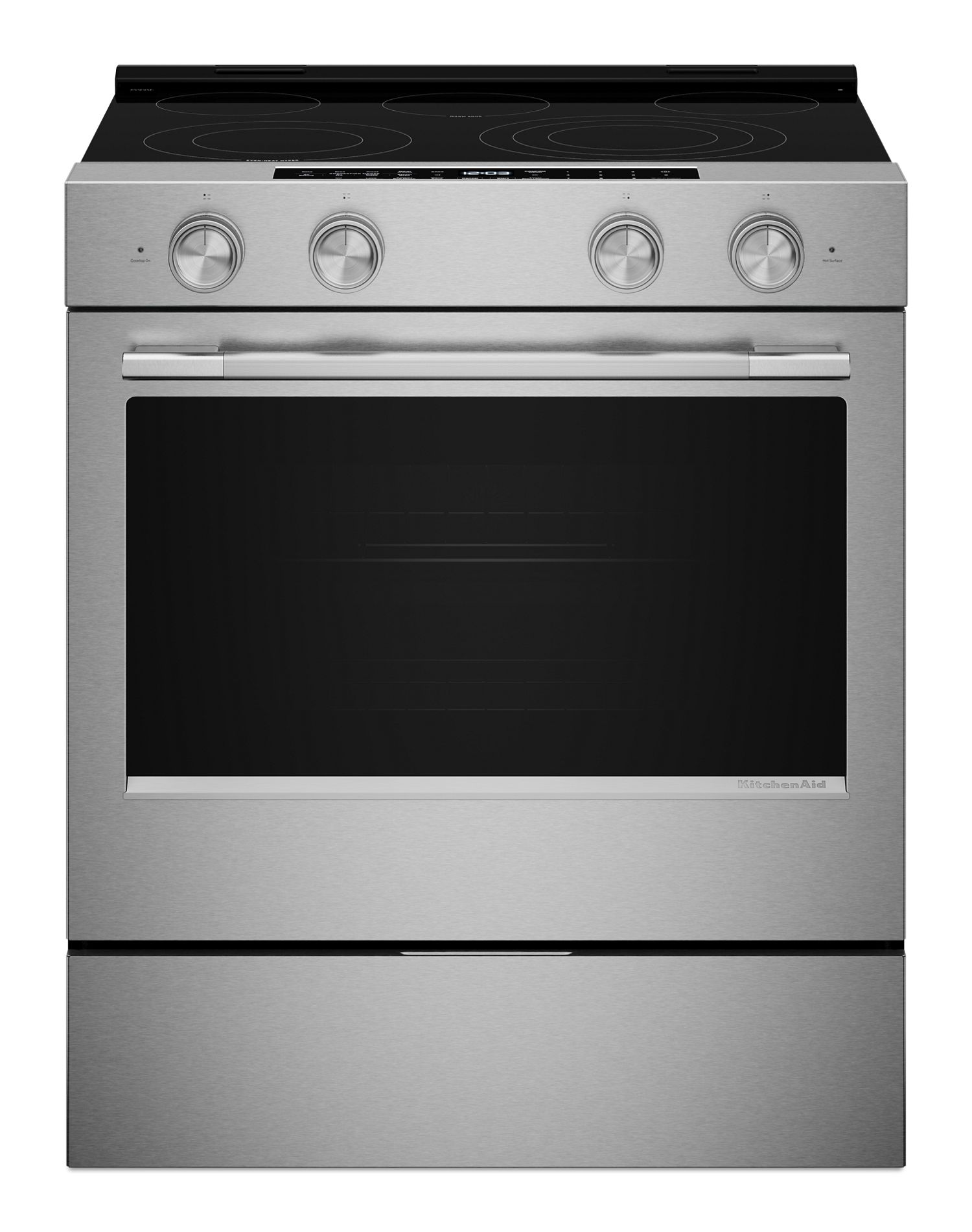 KitchenAid 5.3 Cu. Ft. Smart Slide-In Electric Range w/ Two Even-Heat Hyper Elements & Convection Cooking Modes in Stainless Finish KSES530SPS