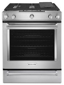 30-Inch 5 Burner Front Control Gas Convection Range with Baking Drawer