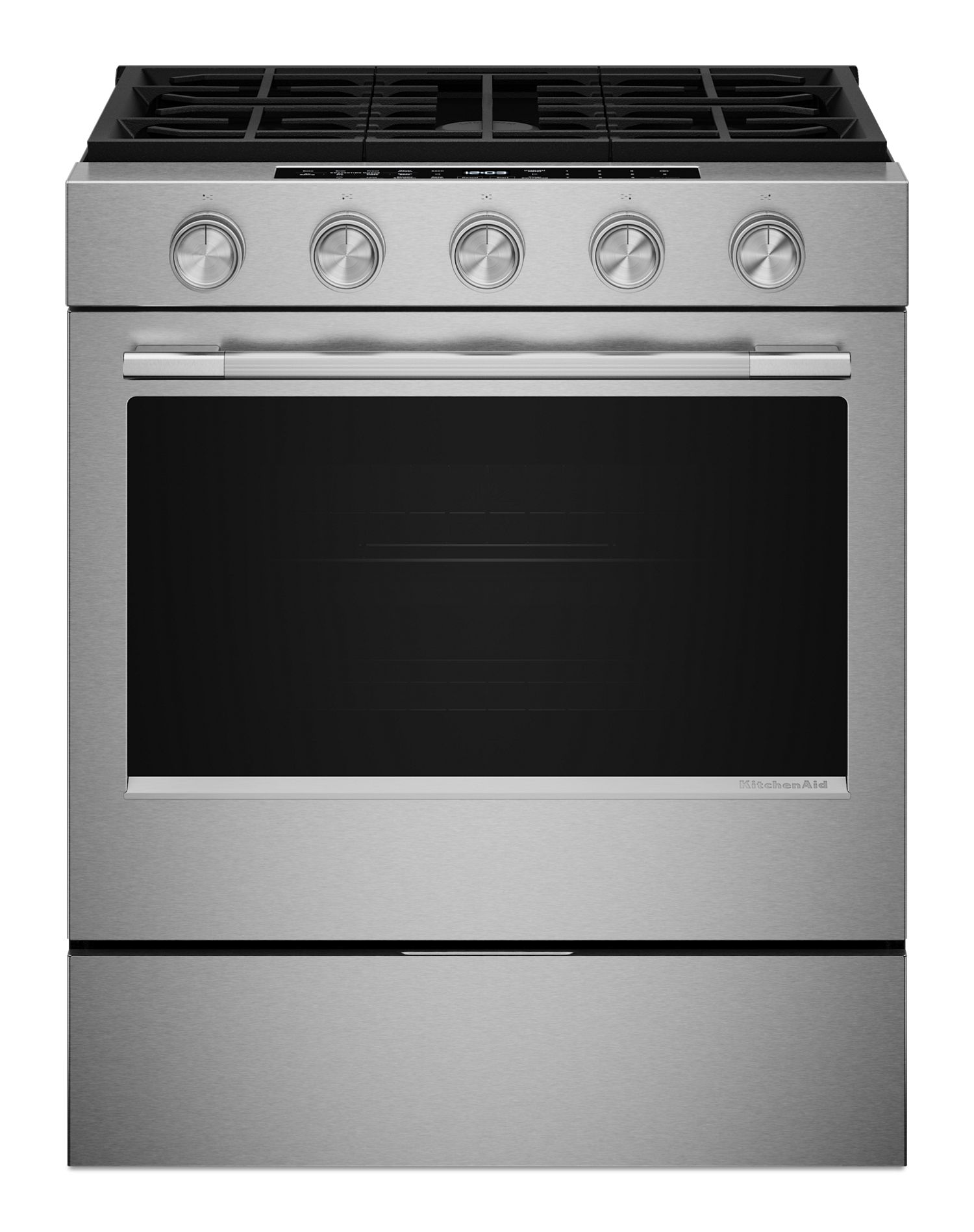 KitchenAid 5.0 Cu. Ft. Smart Slide-In Gas Range w/ Convection Cooking Modes & 2-In-1 Burner in Stainless Finish KSGS530SPS
