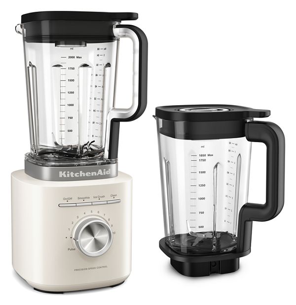 KitchenAid® Pure Power Blender with a 68oz plastic jar and a 62oz glass jar