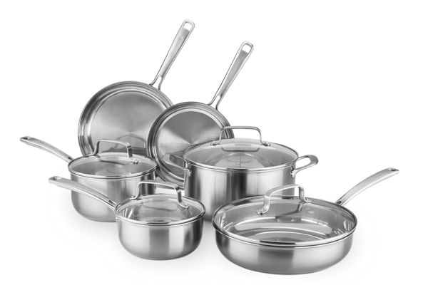 KitchenAid&reg; Gourmet Series Tri-Ply Stainless Steel 10-Piece Set