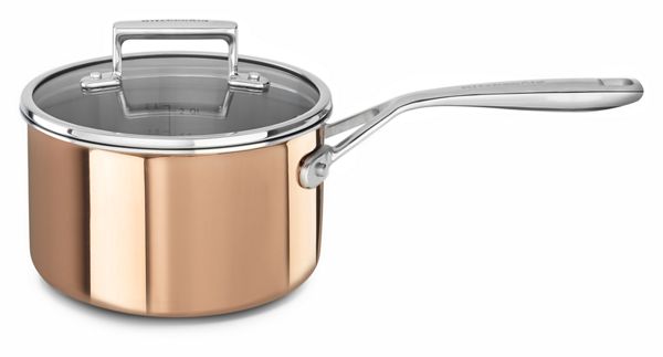 KitchenAid&reg; Tri-Ply Copper 3.0-Quart Saucepan with Lid