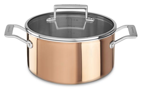 KitchenAid® Tri-Ply Copper 6-Quart Low Casserole with Lid