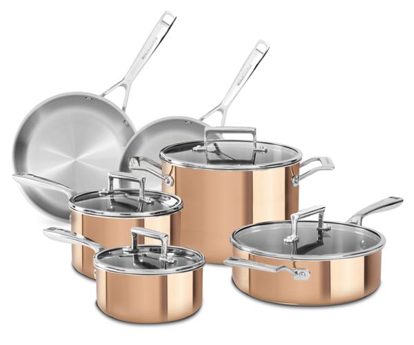 KitchenAid&reg; Tri-Ply Copper 10-Piece Set